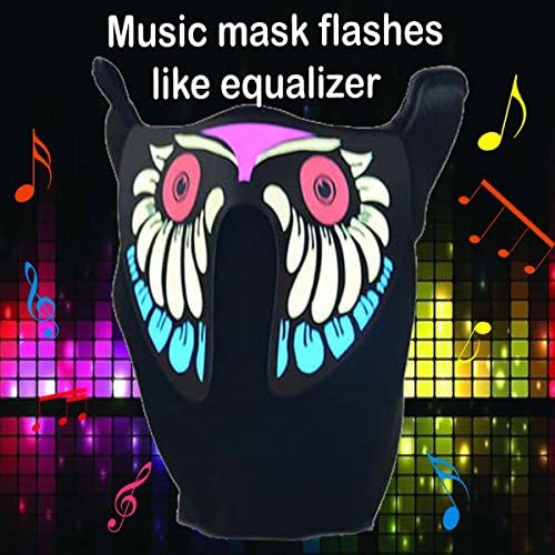 Flashingworld Led party Mask with music and sound active for dancing,riding,skating,party and any festival (owl)