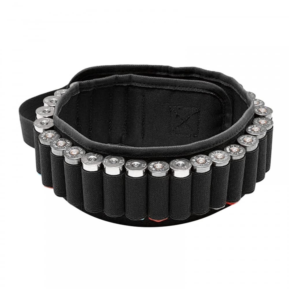 Shotgun Shell Bandolier Belt, Tactical Cartridge Shoulder Belt 30Rounds 12GA for Hunting Shooting