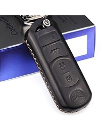 Cadtealir - Funda de piel de becerro para bebé, piel auténtica, para Mazda Cx9 cx7 cx5 cx3 mx5 Mazda 6 Mazda 6 Mazda 3 llaves, solo para 4 botones