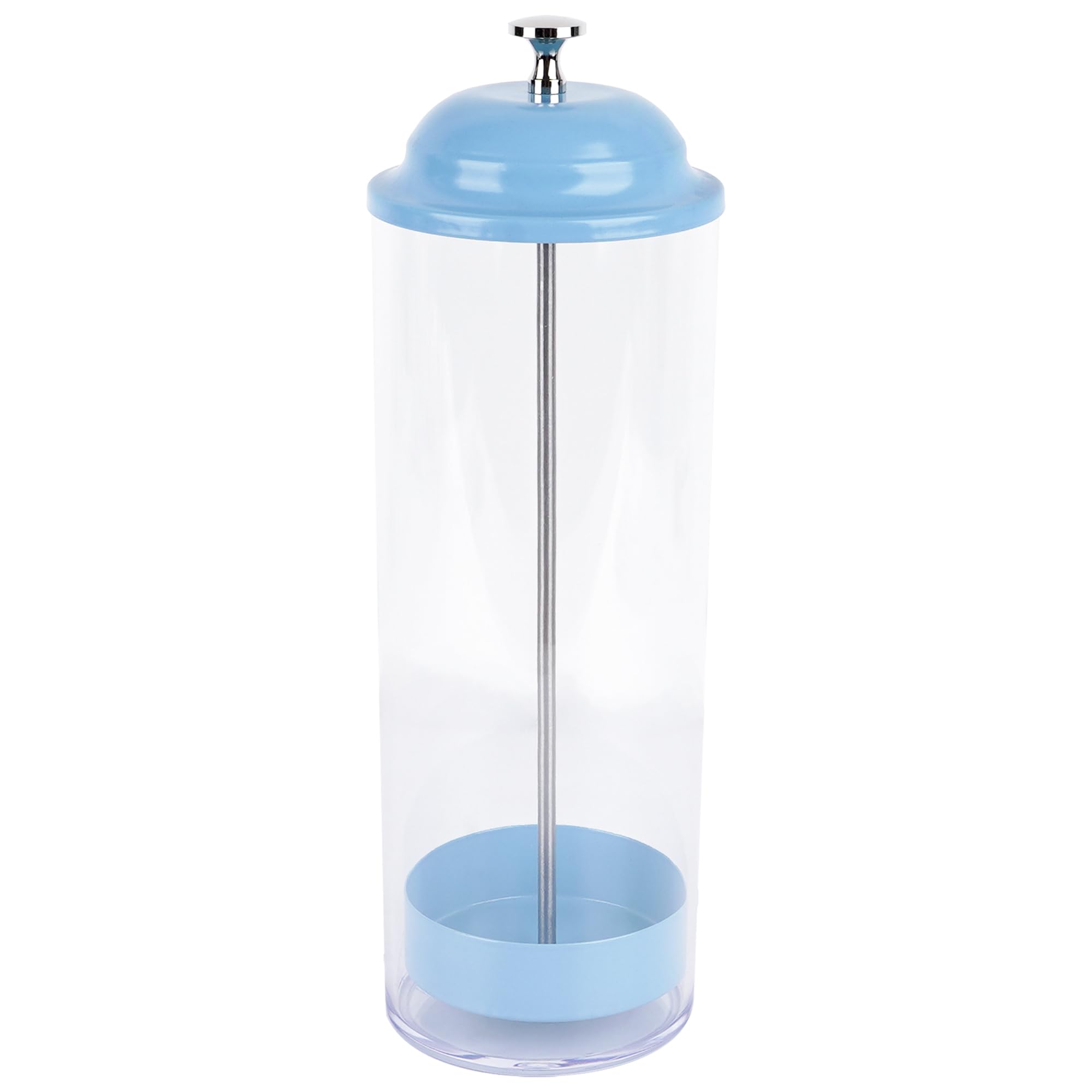 Photo 1 of DODAMOUR Transparent Straw Dispenser with Lift Lid, Plastic Upright Straw Holder with Stainless Steel Rod, Top and Base Organizer for Table, Bar, Outdoor or Restaurant Use (Blue)