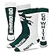 Michigan State Spartans "Go Green Go White" Big Top MisMatch Crew Socks Size Medium 5-10 - For Bare Feet