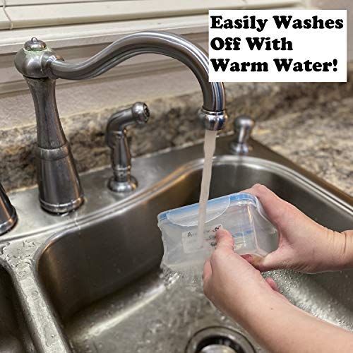 Dissolvable Food Storage Labels for Home and Restaurant Blank White