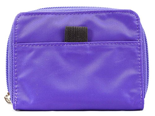 Big Skinny Women's Leather Lynx Zippered Slim Wallet, Holds Up to 30 Cards, Lightweight,Slim, Purple