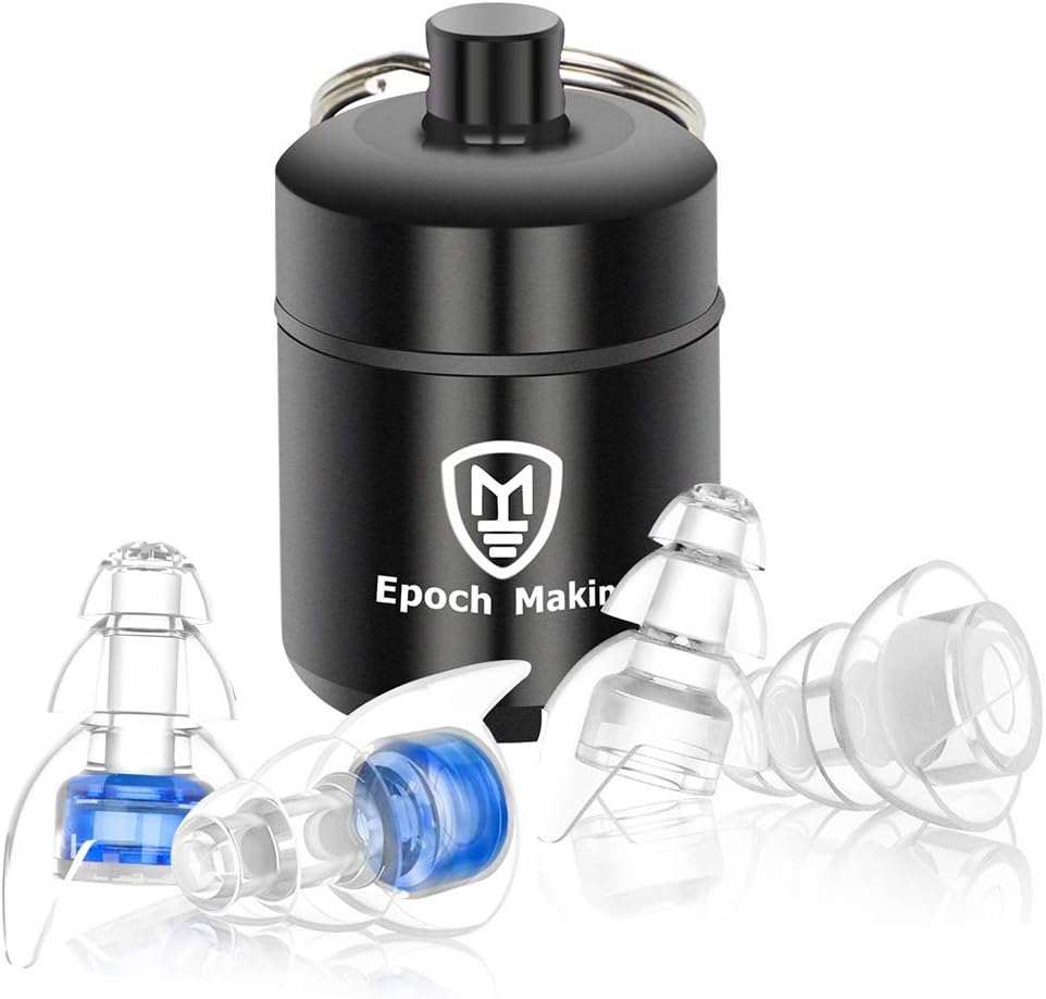 Epoch Making Hearing Protection Earplugs High Fidelity Noise Canceling Silicone Reusable Earplugs with Aluminum Box for Live Music, Concerts, Clubs, Festival, Musicians, DJ, Drumming
