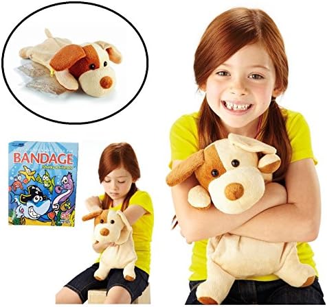 Boo Boo First Aid Hot &amp; Cold Therapy Packs (2-Pk) with Plush Animal Toy Plus Box of 50 Bandage Strips - Microwaveable Gel Compress or Ice Frozen Pack for Children’s Injuries, Pains &amp; Swelling