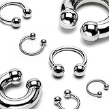 10G, 8G or 6G Standard Basic 316L Surgical Steel Circular Barbell Ring - Sold Individually