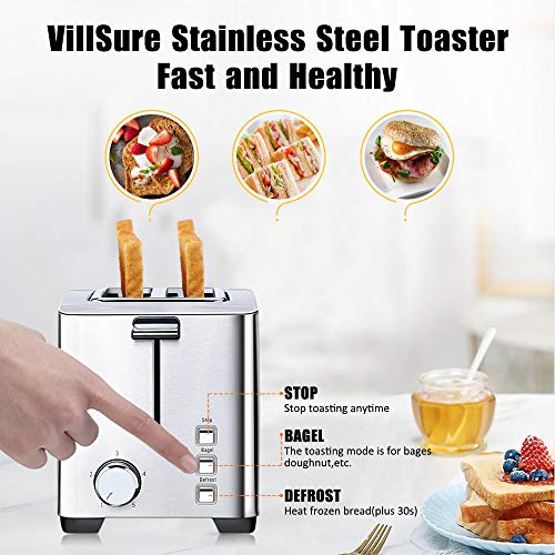 3 VillSure+Stainless+Toasters+Function+Removable