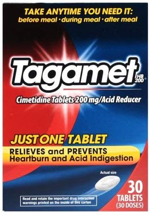 Tagamet HB 200 Acid Reducer | Cimetidine Tablets 200mg, Valuue 4 PackK (60 Tablets Total)