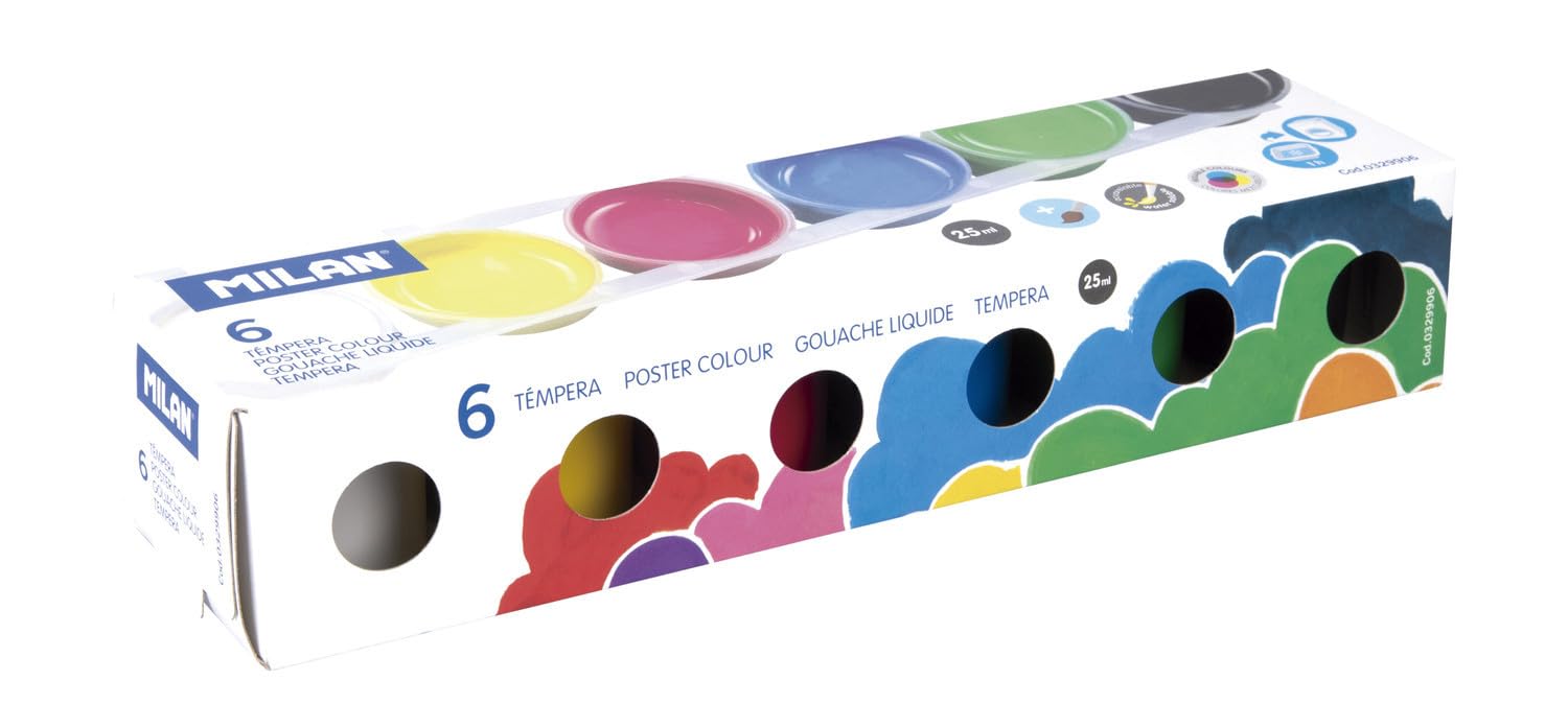 Milan Estuche témpera 6 colores surtidos 25 ml