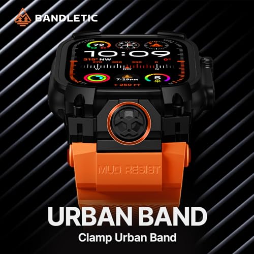 Bandletic Compatible with Apple Watch Band Ultra 3 2 1 49mm, Soft Silicone Sport Comfort Resistant Breathable Band with Protective Film, Only for iWatch Ultra 49mm Bands for Men Women