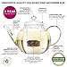 Teabloom Glass Teapot & Glass Infuser Set - Holds 6-8 Cups – Best for Loose Leaf Tea or Blooming Tea – 2 Tea Flowers Included