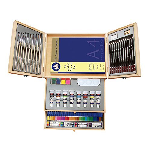 Deluxe Art Set- Painting & Drawing Set 83-Piece, Professional Art Kit for Kids, Teens and Adults/Gift by Lucky Crown Wooden Box Set 