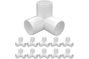 letsFix 1" PVC Fittings 3 Way (10-Pack) Furniture Grade, 1" Elbow Connector, Heavy Duty for DIY Furniture, Frames, UV Resistant - Compatible with 1" Schedule 40 PVC Pipes‌