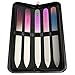 Kovira Glass Nail Files with Case (Pack of 5) - Long Lasting Double Sided Glass File - Manicure/Pedicure Set for Natural Nails and False Nails - Professional Crystal File