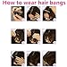 HIKYUU Clip on Front Fringes Bangs Remy Brazilian Human Hair Extensions Real Remy Human Hair Light Brown Bangs without Temples