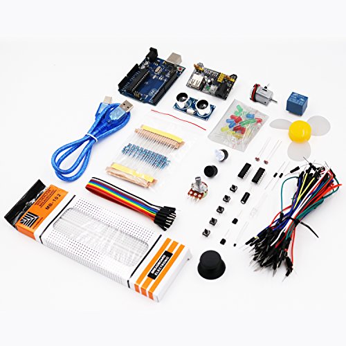 LAFVIN The Basic Starter kit for Arduino with UNO R3, Breadboard, LED, Resistor,Jumper Wires and Power Supply