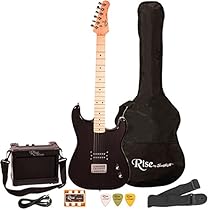 Rise by Sawtooth ST-RISE-ST-BLK-KIT-1 Electric Guitar Pack, Black
