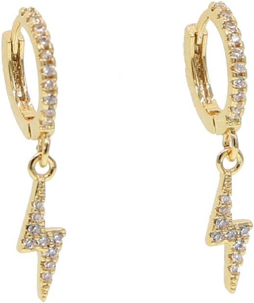 Delicate danity Lightning Charms cz Dangle Charm Earring Simple Classic Jewelry