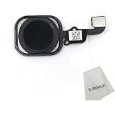 E-repair Home Button Key Flex Cable with Rubber Gasket Replacement for iPhone 6s and 6s Plus (Black)