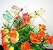 yueton 20pcs Garden Yard Planter Colorful Whimsical Dragonfly Lawn Stakes Garden Ornaments & Patio Decoration