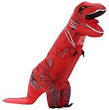 caringgarden Unisex Jurassic T-Rex Inflatable Costume Dinosaur Fancy Dress Red Adult Size