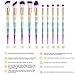Makeup Brushes 12Pcs Professional Premium Cosmetic Make up Brush Soft Cruelty-Free Synthetic Fiber Bristles for Foundation Kabuki Cosmetics Bag Case Kit (10Pcs Rainbow)