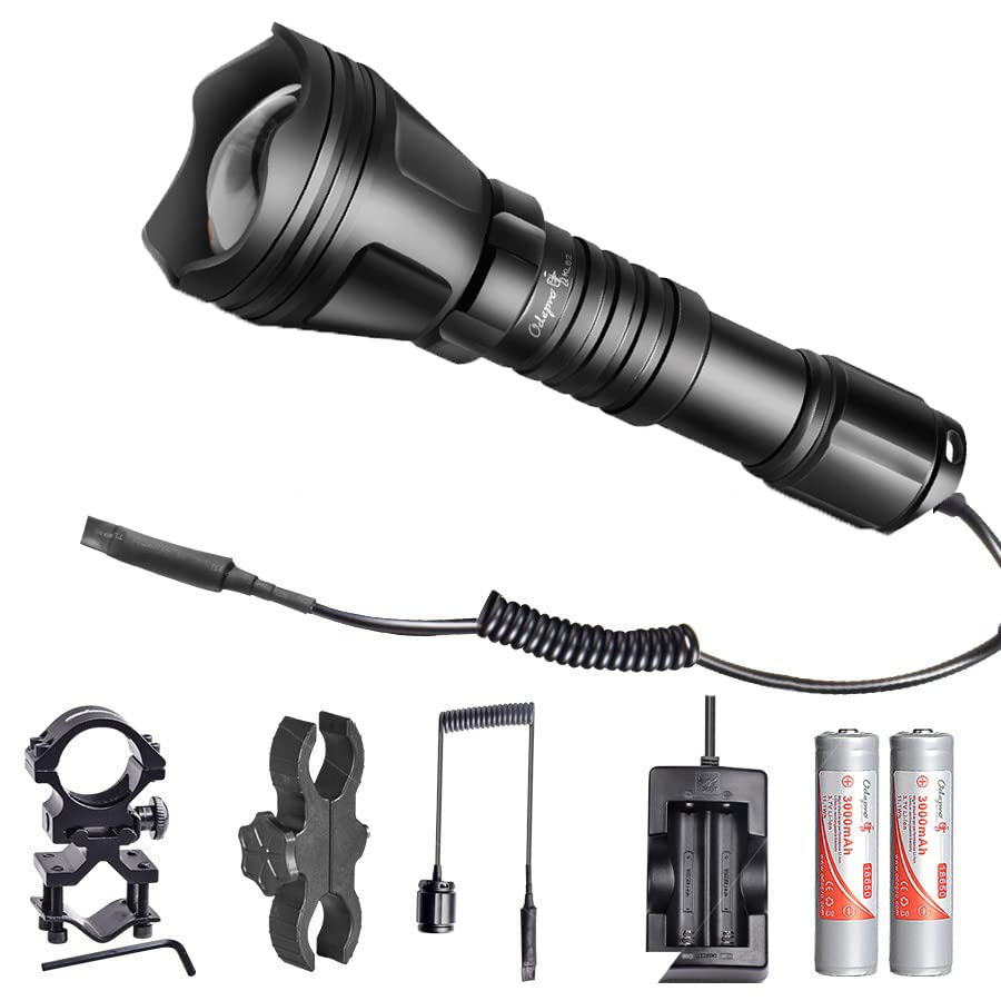 Odepro KL52 Zoomable HuntingTorch Red Light Green Light IR850 Light Hunting Torch with Cable Switch