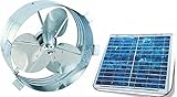 Ultra Premium Industrial Grade Solar Gable Attic Fan, Rust Prevention Galvanized Steel, Highest Efficiency Blades, Long Lasting Brushless DC Motor, Black Frame Solar Panel, RV, Green House