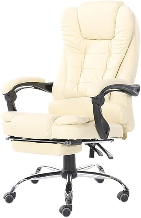 Amazon Co Jp オフィスチェア 人間工学に基づいた回転チェアホームコンピュータチェアを持ち上げ スタイリッシュでシンプル 白 ホーム キッチン