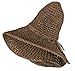 Wowlife Fashion Ladies Woman Bohemia Summer Straw Sun Visor Wide Large Brim Floppy Fold Summer Swimming Beach Straw Hat for Holiday Traveling One Size