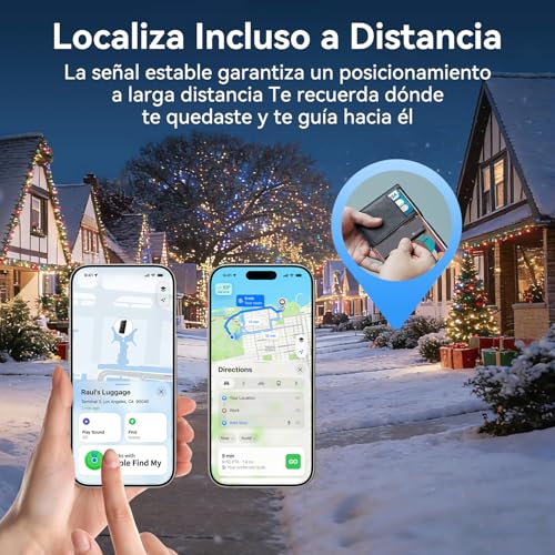 PUROVERO Pack de 2 Tarjeta Rastreadora para Cartera, Localizador GPS Portátil, Compatible con Apple Find My (Solo para iOS), Resistente al Agua IP68, Localizador para Cartera, Pasaporte y Maleta