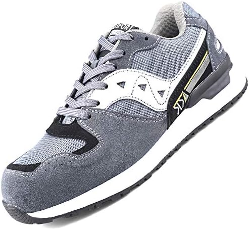 Lhwsn Unisex Steel Toe Safety Shoes Lightweight Breathable Mesh Anti-Smashing Stab-Resistant Insulated Shoes Work Trainers