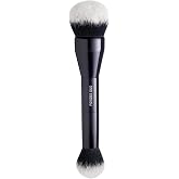Lune+Aster Powder Duo Brush | Dual-Ended Makeup Brush | For Bronzers, Blushes And Powders, Aluminum Handle, Vegan Bristles