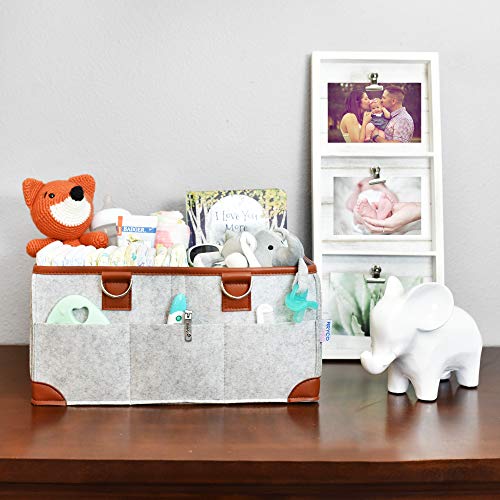 3 Baby+Diaper+Caddy+Organizer+Pacifiers+Gray