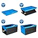 CleverMade Collapsible Storage Bin (With Lid), Neptune Blue, 3PK - 62L (16 Gal) Folding Plastic Stackable Utility Crates, Holds 100lbs Per Bin - Solid Wall CleverCrate for Organizing, Storage, Moving