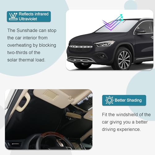 [Upgrade] CDEFG Compatible with Mercedes Benz GLA H247 2020-2026 / EQA 2022-2026 Sun Visor Covers Front Sun Visor Acoustic Windscreen Car Sun Visor Accessories