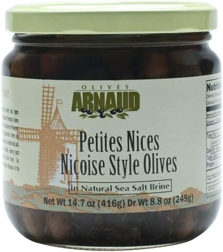 Arnaud Nicoise Style Olives, Net Weight 14.7 oz., Dry Weight 8.8 oz.