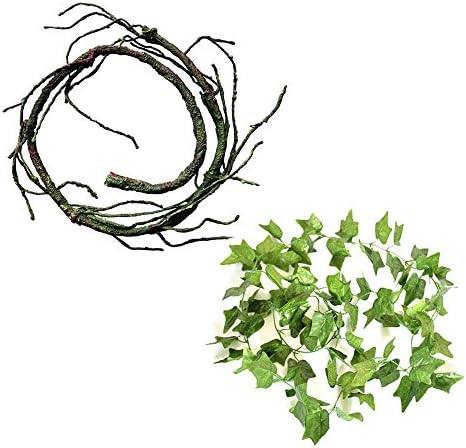 TFWDMX Reptiles Jungle Vines Terrarium Habitat Decoration Supplies Chameleons Snakes Lizards Love Bend A Branch Artificial Fake Ivy