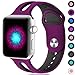 Haveda Sport Bands Compatible for Apple Watch 40mm Band Series 5 Series 4, Soft Apple 5 Wristband Women iWatch 38mm Bands for Apple Watch Series 3 Series 2/1, Men Kids 38mm/40mm M/L Fushcia/Black