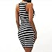 Jushye Women's Mini Dress, Ladies Bandage Bodycon Sleeveless Evening Party Short Striped Slim Dress (L, Black)
