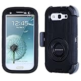 Samsung Galaxy S3 Case, BENTOBEN Hybrid Galaxy S3 Case with Rotating Kickstand Swivel Belt Clip Holster Protective Soft&Hard Case for Samsung Galaxy S3/L710R/I535Z/T999Z/L710M/S968M, Black