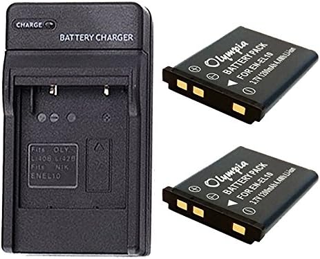 Olympus Stylus 770 SW Battery (2-Pack) & Charger Set for LI-42B, LI-40B Digital Camera Battery & Charger Kit (1200mAh, 3.7V, Li-Ion)