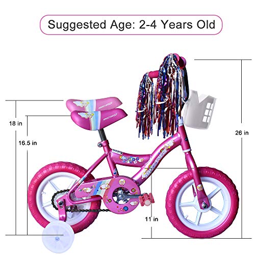 ChromeWheels Kids' Bike with Training Wheels and EVA Tire, Girls Bike for 2-4 Years Old, Pink
