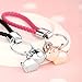 MILESI Magnetic Destined Kissing Piggy Couples Keychains Cute Pendant Keyring Valentine's Gifts Christmas Present (silver gold)