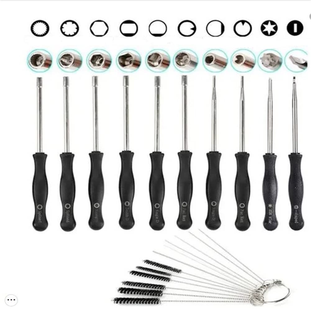 Carburetor Adjustment Tool - Screwdriver Set Screwdriver + Carburetor Cleaning Kit D Carburetor Adjustment Tool Carburetor Cleaning Needle and Brush