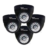 Night Owl Security CAM-4PK-DM624-BA 4-Pack Hi-Res 600 TVL Indoor Security Dome Cameras with 50-Feet of Night Vision and Audio (Black)