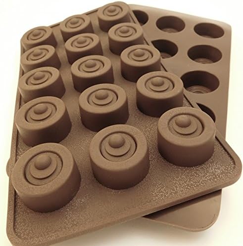 Set of 2 Round Silicone Chocolate and Candy Molds; ice cubes, wedding mints, crayon molds, valentines candy, etc.
