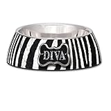 Loving Pets Diva Zebra Milano Bowl for Dogs, Large
