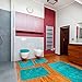 Effiliv Bathroom Rug Set 5 Piece - Memory Foam Bathroom Mat Set, Soft and Comfortable, Non-Slip Thick Absorbent Bath Mats, Machine Washable, Teal