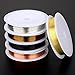 Shappy 5 Rolls 26 Gauge Copper Wire Tarnish Resistant Jewelry Beading Wire for Jewelry Making, 5 Assorted Colors, Totally 55 Yards